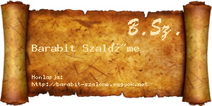 Barabit Szalóme névjegykártya